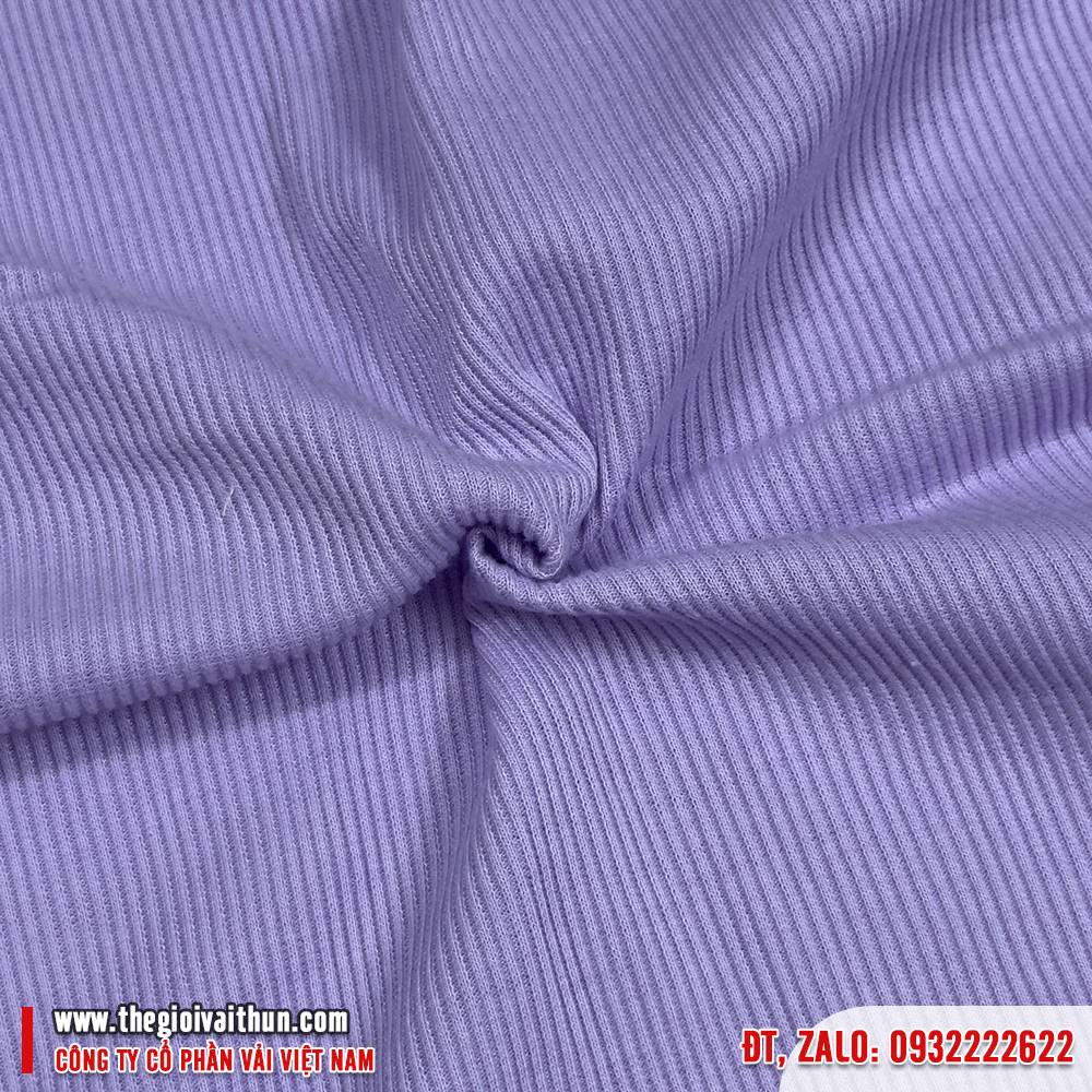 Vải thun Bo gân PE - Tím Cà - Hình ảnh 4
