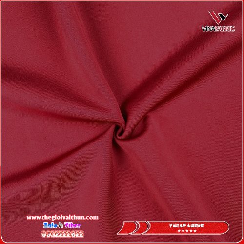 Vải Thun Poly 2 Da – Đỏ Đô