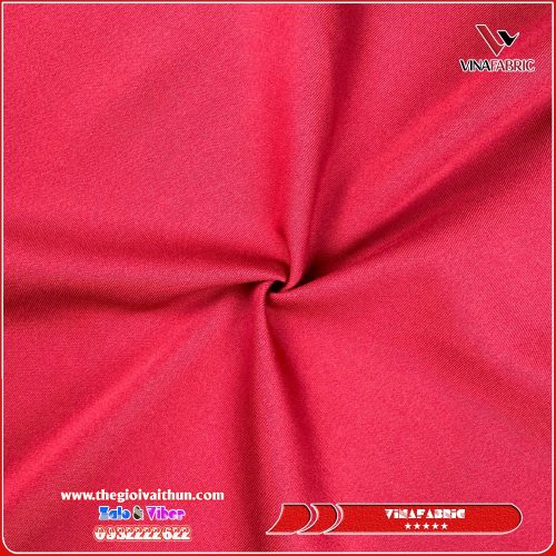 Vải Thun Poly 2 Da – Hồng Son