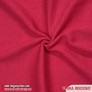 Vải thun Bo gân PE - Đỏ
