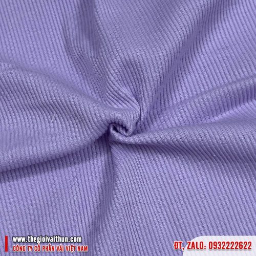 Vải thun Bo gân PE – Tím Cà