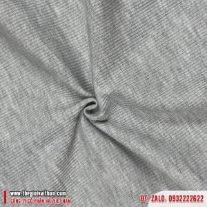 Vải thun Bo gân PE - Xám tiêu lợt